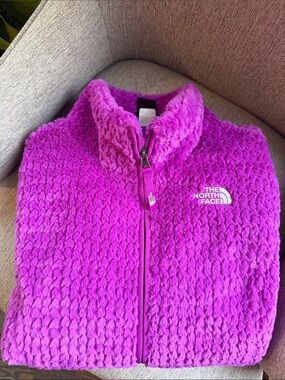 The North Face Pinkish-Purple Girls' Fuzzy Full-Zip Jacket Sz XL (18) Lined